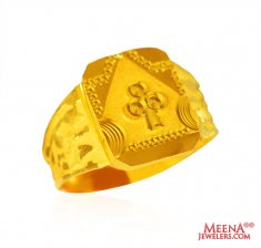 22 Kt Gold Mens Initial  Ring ( Mens Gold Ring )