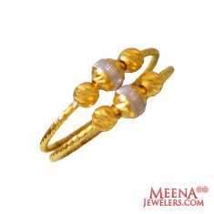 22Kt Gold Two Tone Fancy Ring ( Ladies Gold Ring )