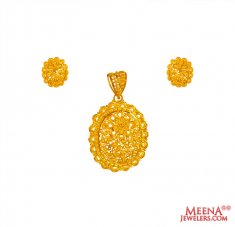 22K Gold Traditional Pendant Set ( Gold Pendant Sets )