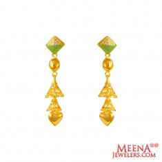 22K Gold Light Weight Long Earrings