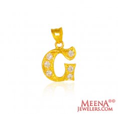 22Kt Gold Pendant with Initial(G)