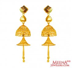 22K Gold Fancy Earrings ( 22Kt Gold Fancy Earrings )